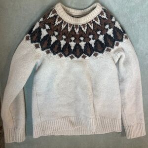 L.L. Bean classic rag wool sweater, crew neck fair isle